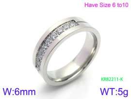 Stainless Steel Stone&Crystal Ring
