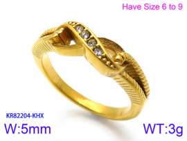 Stainless Steel Stone&Crystal Ring