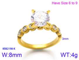 Stainless Steel Stone&Crystal Ring