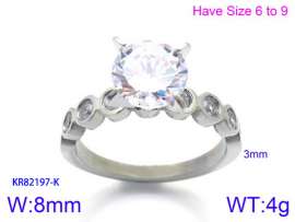 Stainless Steel Stone&Crystal Ring