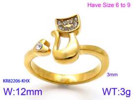 Stainless Steel Stone&Crystal Ring