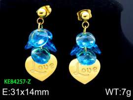 Stainless Steel Stone&Crystal Earring