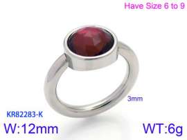 Stainless Steel Stone&Crystal Ring