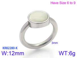 Stainless Steel Stone&Crystal Ring