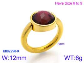 Stainless Steel Stone&Crystal Ring