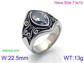 Stainless Steel Stone&Crystal Ring