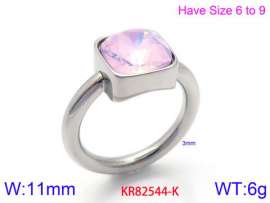 Stainless Steel Stone&Crystal Ring