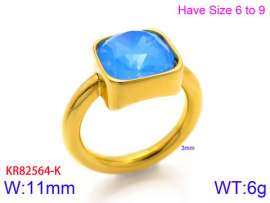 Stainless Steel Stone&Crystal Ring