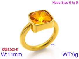 Stainless Steel Stone&Crystal Ring