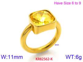Stainless Steel Stone&Crystal Ring