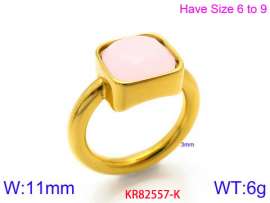 Stainless Steel Stone&Crystal Ring