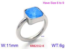 Stainless Steel Stone&Crystal Ring