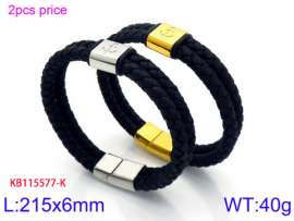 Stainless Steel Leather Bracelet