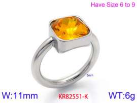 Stainless Steel Stone&Crystal Ring