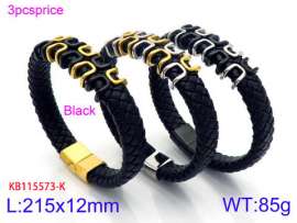 Stainless Steel Leather Bracelet