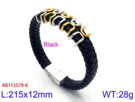 Stainless Steel Leather Bracelet