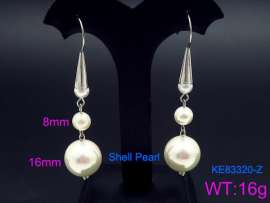 SS Shell Pearl Earrings