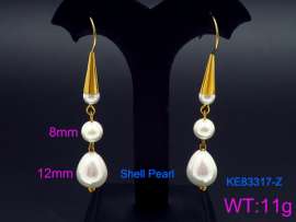 SS Shell Pearl Earrings