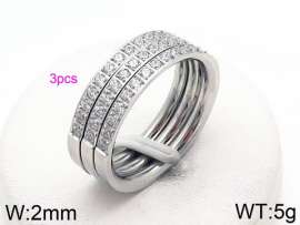 Stainless Steel Stone&Crystal Ring