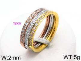 Stainless Steel Stone&Crystal Ring