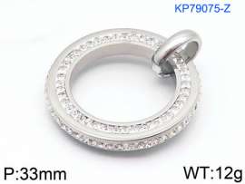 Stainless Steel Stone & Crystal Pendant