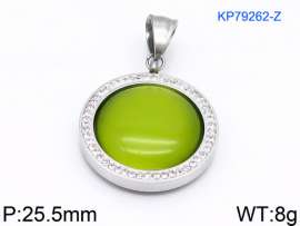 Stainless Steel Stone & Crystal Pendant