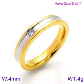 Stainless Steel Stone&Crystal Ring
