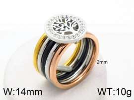 Stainless Steel Stone&Crystal Ring
