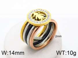 Stainless Steel Stone&Crystal Ring