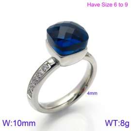 Stainless Steel Stone&Crystal Ring