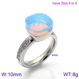 Stainless Steel Stone&Crystal Ring