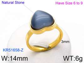 Stainless Steel Stone&Crystal Ring