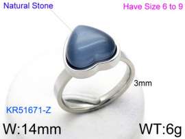 Stainless Steel Stone&Crystal Ring