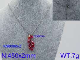 Stainless Steel Stone & Crystal Necklace