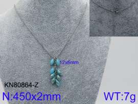 Stainless Steel Stone & Crystal Necklace