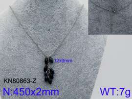 Stainless Steel Stone & Crystal Necklace