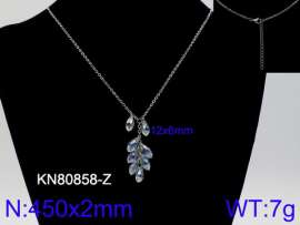 Stainless Steel Stone & Crystal Necklace