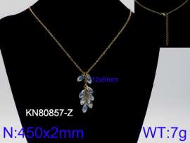 Stainless Steel Stone & Crystal Necklace