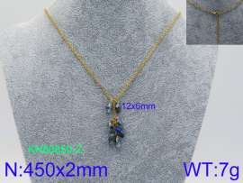 Stainless Steel Stone & Crystal Necklace