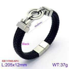 Stainless Steel Leather Bracelet