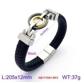 Stainless Steel Leather Bracelet