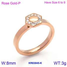 Stainless Steel Stone&Crystal Ring