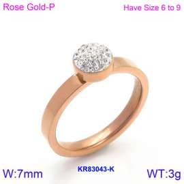 Stainless Steel Stone&Crystal Ring