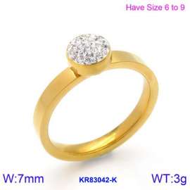 Stainless Steel Stone&Crystal Ring