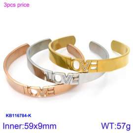 Stainless Steel Stone Bangle