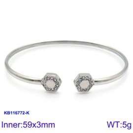 Stainless Steel Stone Bangle