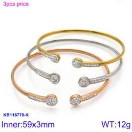 Stainless Steel Stone Bangle