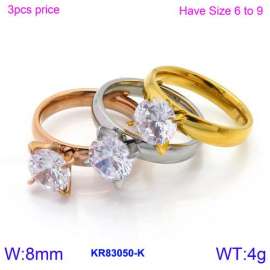 Stainless Steel Stone&Crystal Ring