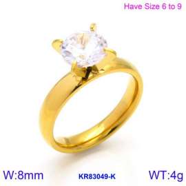 Stainless Steel Stone&Crystal Ring