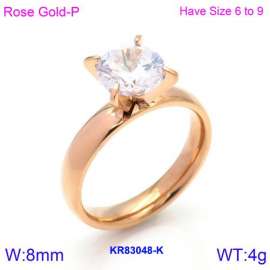 Stainless Steel Stone&Crystal Ring